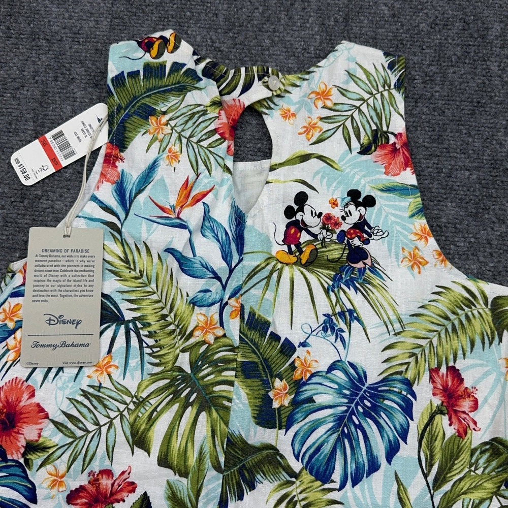 NEW Disney x Tommy Bahama Jungle Jubilee Shift Dress Womens XS 100% Linen Floral - Picture 6 of 11